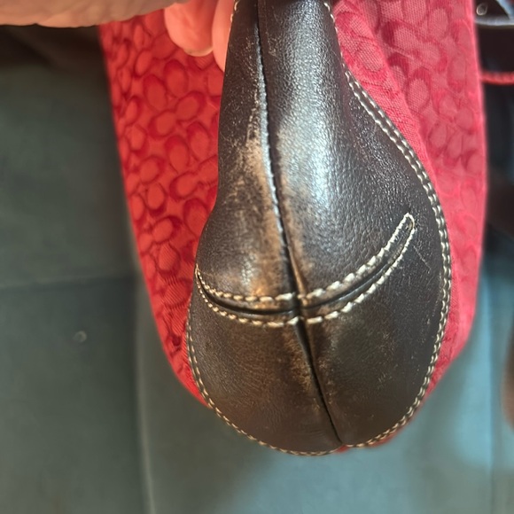 Coach 6387 Signature Drawstring Crossbody Bag Wine Color - Picture 6 of 11